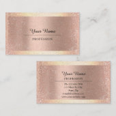 プロフェッショナルモダン金ゴールドグリッターミニマリズムバラ 名刺 (正面/裏面)