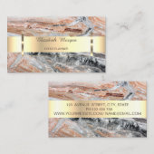 プロフェッショナルモダン金ゴールドストライプマーブルストーン 名刺 (正面/裏面)