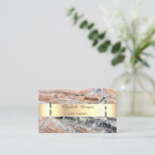 プロフェッショナルモダン金ゴールドストライプマーブルストーン 名刺 (スタンド正面)