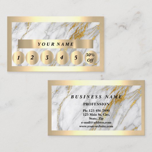 プロフェッショナルモダン金ゴールドフレームグレーのロイヤリティ 名刺 (正面/裏面)