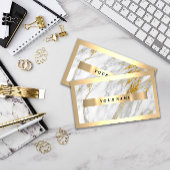 プロフェッショナルモダン金ゴールドフレームグレーグレー大理石 名刺