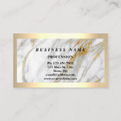 プロフェッショナルモダン金ゴールドフレームグレーグレー大理石 名刺 (裏面)