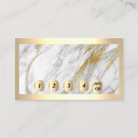 プロフェッショナルモダン金ゴールドフレームグレーロイヤリティ5 20% 名刺 (裏面)