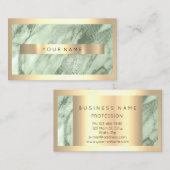 プロフェッショナルモダン金ゴールドフレームミントグリーンマーブル 名刺 (正面/裏面)