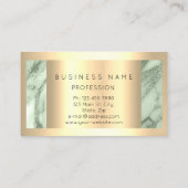 プロフェッショナルモダン金ゴールドフレームミントグリーンマーブル 名刺 (裏面)