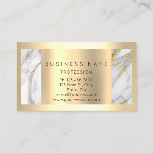 プロフェッショナルモダン金ゴールドフレーム抽象芸術大理石 名刺 (裏面)