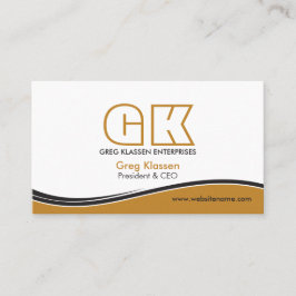 プロフェッショナルモダン金ゴールドブラウン 名刺