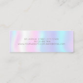 プロフェッショナルモダン金ゴールドブラシストローク型ホログラフィック スキニー名刺 (裏面)