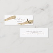 プロフェッショナルモダン金ゴールドブラシストローク，ハイヒール スキニー名刺 (正面/裏面)