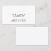 プロフェッショナルモダン金ゴールドホワイトデザインプお洒落ラン 名刺 (正面/裏面)