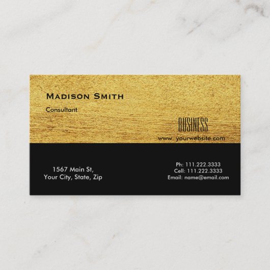 プロフェッショナルモダン金ゴールドメタルコンサルタント 名刺 (正面)