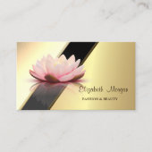 プロフェッショナルモダン金ゴールド幾何学蓮 名刺 (正面)