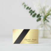 プロフェッショナルモダン金ゴールド幾何学 名刺 (スタンド正面)