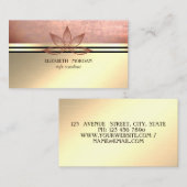 プロフェッショナルモダン金ゴールド、ロータスストライプ 名刺 (正面/裏面)