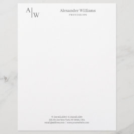 プロフェッショナルモダン2モノグラムミニマリストグレー レターヘッド