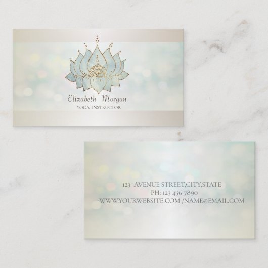 プロフェッショナルモダン《写真》ぼけ味、シックロータス 名刺 (正面/裏面)