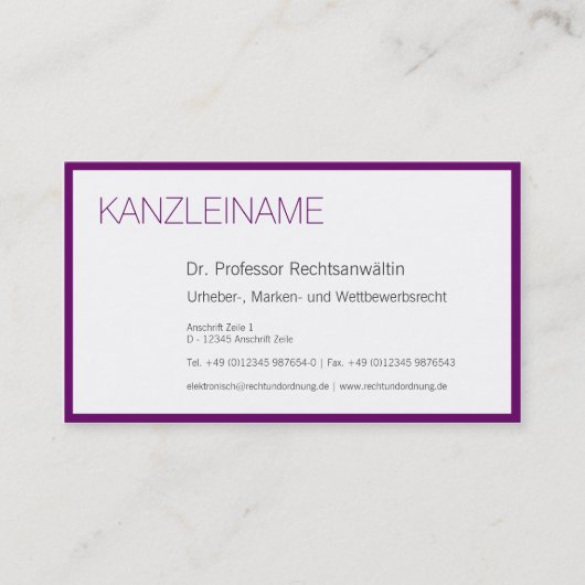 プロフェッショナルモダン 名刺 (正面)