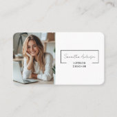 プロフェッショナルモダン | QRコード付き写真 名刺 (正面)