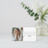 プロフェッショナルモダン | QRコード付き写真 名刺 (スタンド正面)