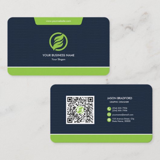 プロフェッショナルモダンQRコードカスタムのパーソナライズされた 名刺 (正面/裏面)