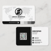 プロフェッショナルモダンQRコードカスタムパーソナライズされた 名刺 (正面/裏面)