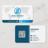 プロフェッショナルモダンQRコードカスタムパーソナライズされた 名刺 (正面/裏面)