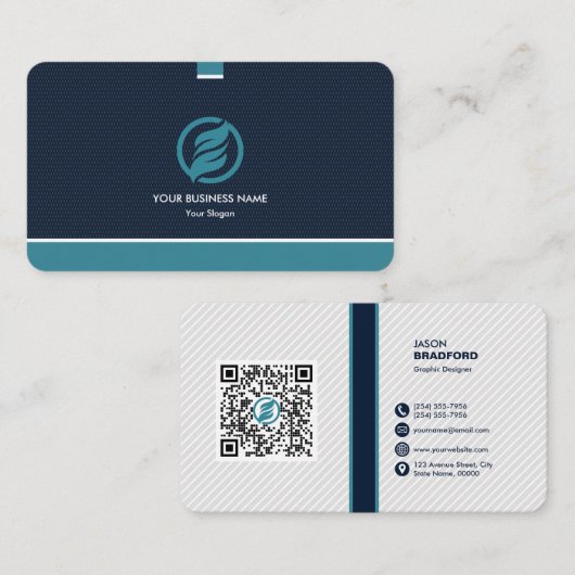 プロフェッショナルモダンQRコードカスタムパーソナライズされたBu 名刺 (正面/裏面)