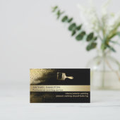 プロフェッショナルモダンQRコー絵を描ドのサービス金ゴールド 名刺 (スタンド正面)