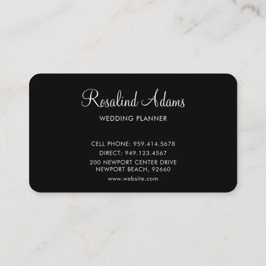 プロフェッショナルモノクロモノグラムの写真 名刺 (裏面)