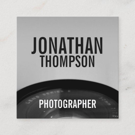 プロフェッショナルモノクロ写真 スクエア名刺 (正面)