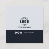 プロフェッショナルモノクロ追加フォトQRコード スクエア名刺 (裏面)