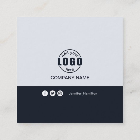 プロフェッショナルモノクロ追加フォトQRコード スクエア名刺 (裏面)