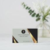 プロフェッショナルモノグラはっきりしたムブラックと金ゴールド 名刺 (スタンド正面)