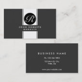プロフェッショナルモノグラエレガントムブラックグルーポン 名刺 (正面/裏面)