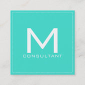 プロフェッショナルモノグラエレガントムモダンターコイズ スクエア名刺 (正面)