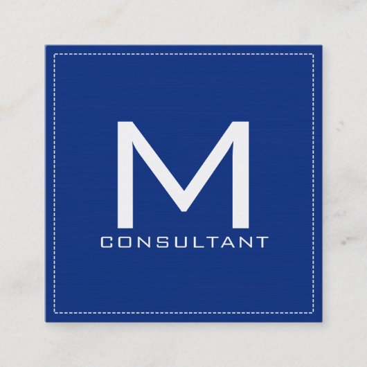 プロフェッショナルモノグラエレガントムモダンネイビー スクエア名刺 (正面)