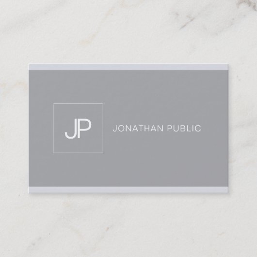 プロフェッショナルモノグラスタイリッシュモダンムグレー 名刺 (正面)