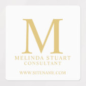 プロフェッショナルモノグラムおよび名前のビジネスラベル ラベル (デザイン2)