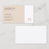 プロフェッショナルモノグラムのモダンシンプルテンプレート 名刺 (正面/裏面)