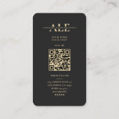 プロフェッショナルモノグラムのロギング演算子ブラック金ゴールド 名刺 (裏面)