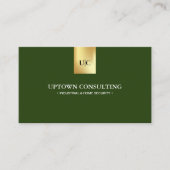 プロフェッショナルモノグラムのロゴフェイクを金ゴールド濃い緑 名刺 (正面)