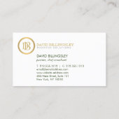 プロフェッショナルモノグラムのロゴフェイクを金ゴールド濃い緑 名刺 (裏面)