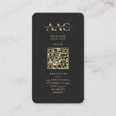 プロフェッショナルモノグラムエステティックナースブラックモダン 名刺 (裏面)