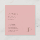 プロフェッショナルモノグラムエレガントイニシャルレタカッコいいー スクエア名刺 (裏面)