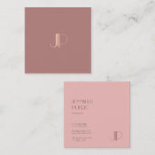 プロフェッショナルモノグラムエレガントイニシャルレタカッコいいー スクエア名刺 (正面/裏面)