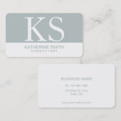 プロフェッショナルモノグラムエレガントメイクアップアーティストグレー 名刺 (正面/裏面)