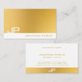 プロフェッショナルモノグラムエレガントモダン金ゴールド平野 名刺 (正面/裏面)