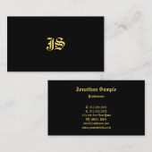 プロフェッショナルモノグラムクラシックテンプレートオールドスタイル 名刺 (正面/裏面)