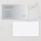 プロフェッショナルモノグラムシルバーミニマルテンプレート 名刺 (正面/裏面)