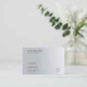 プロフェッショナルモノグラムシルバールックエレガントテンプレート 名刺 (スタンド正面)